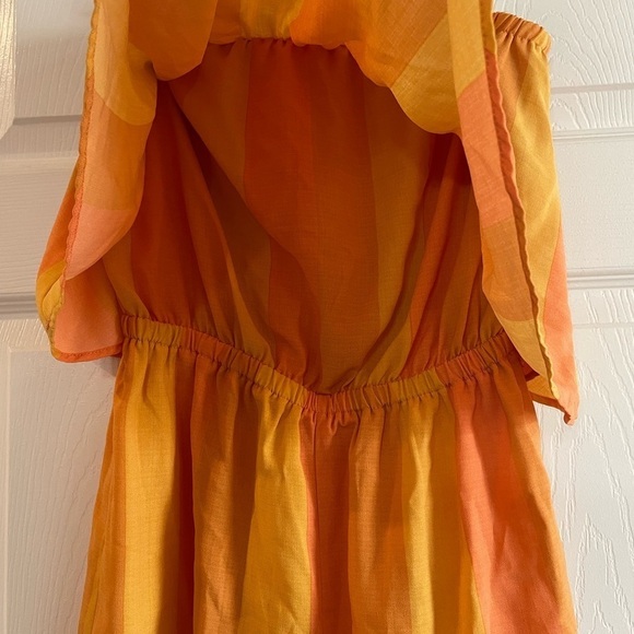 Show Me your Mumu Thelma Romper Sunset Sun Kissed Stripe Orange Yellow. Size Sm - Picture 5 of 9